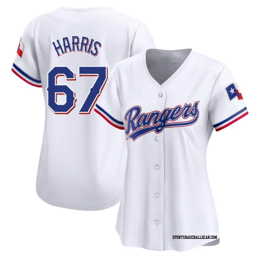 Dustin Harris Women's Texas Rangers White Limited Home Jersey