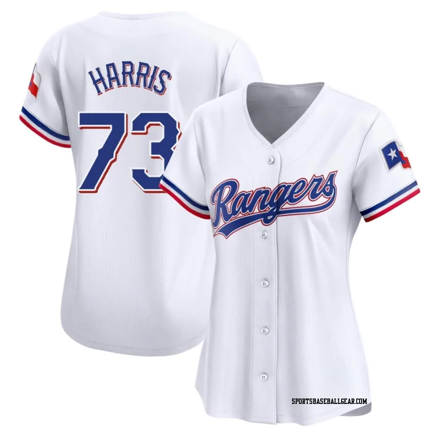 Dustin Harris Women's Texas Rangers White Limited Home Jersey