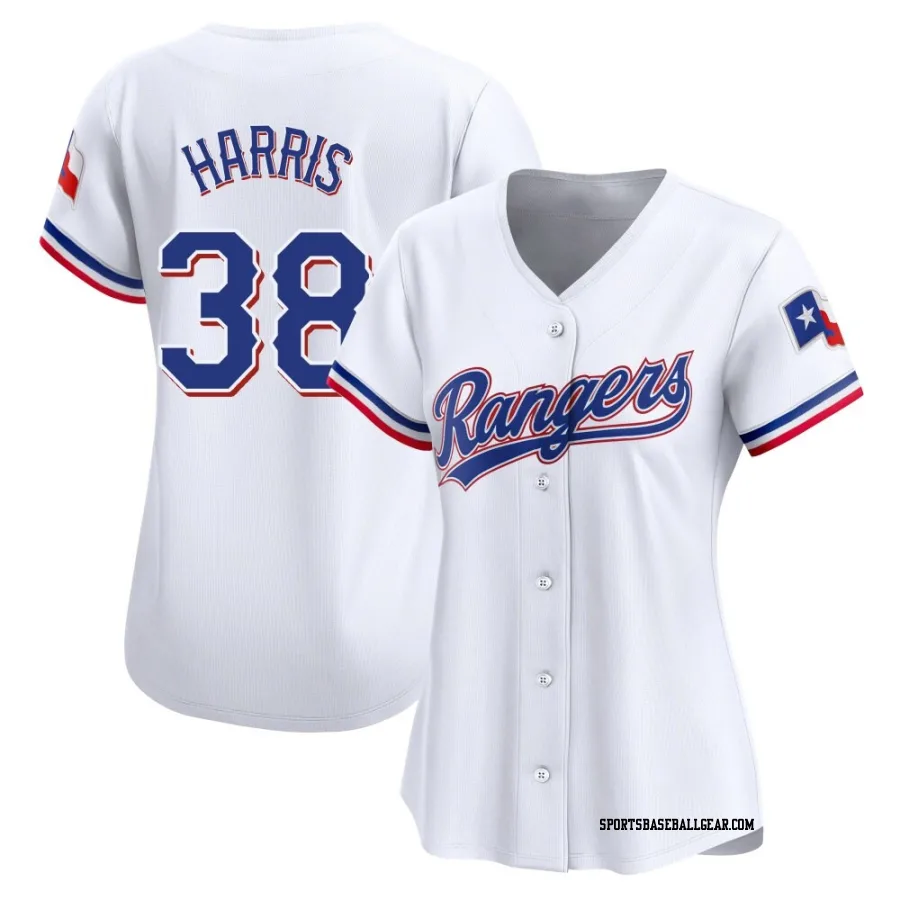 Dustin Harris Women's Texas Rangers White Limited Home Jersey