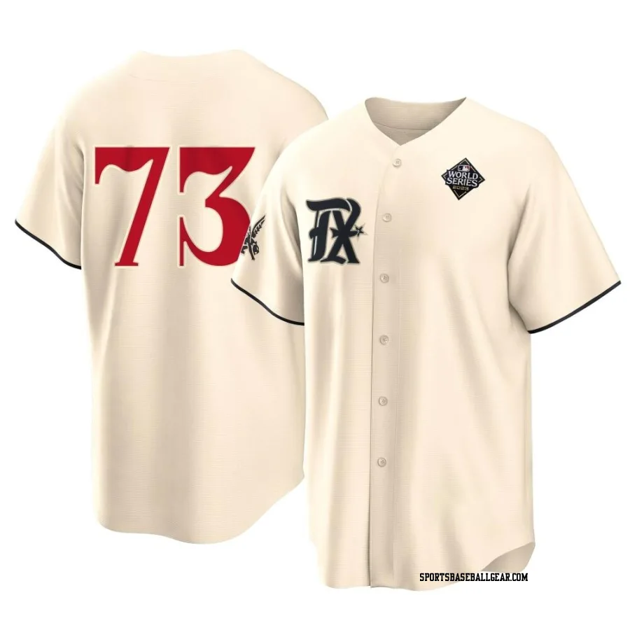 Dustin Harris Youth Texas Rangers Cream Replica 2023 City Connect 2023 World Series Jersey