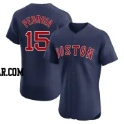 Dustin Pedroia Men's Boston Red Sox Navy Elite Alternate Jersey