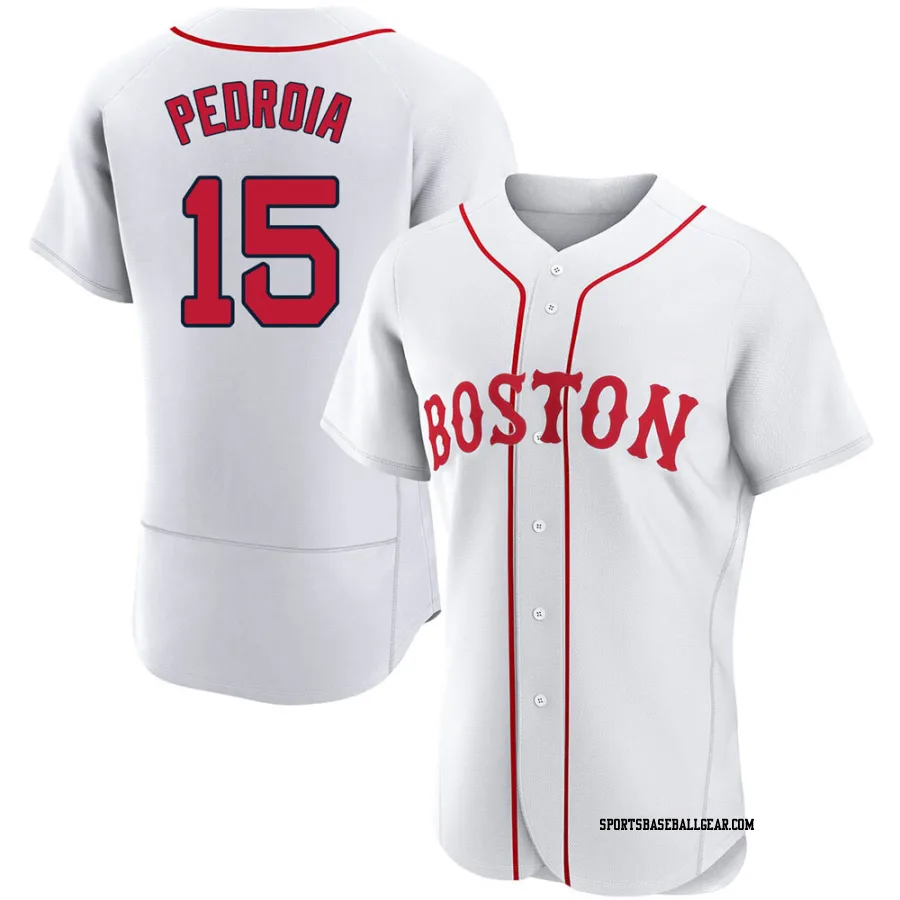 Dustin Pedroia Men's Boston Red Sox White Authentic 2021 Patriots' Day Jersey