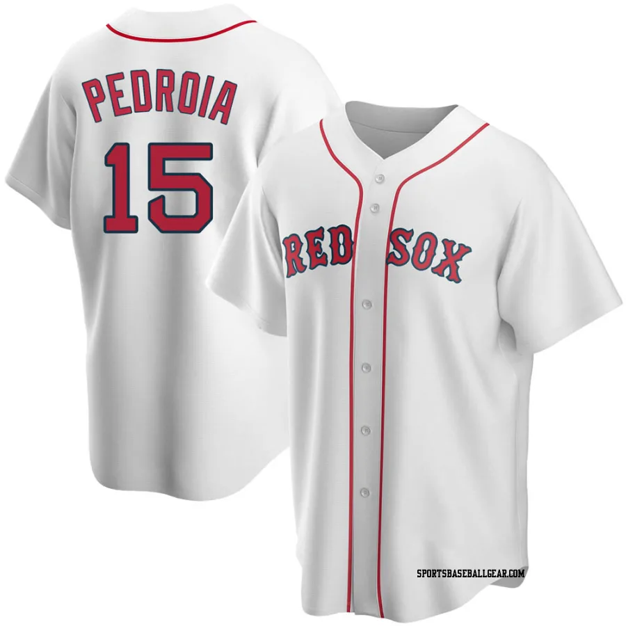 Dustin Pedroia Men's Boston Red Sox White Replica Home Jersey