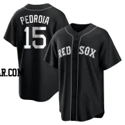 Dustin Pedroia Youth Boston Red Sox Black/White Replica Jersey