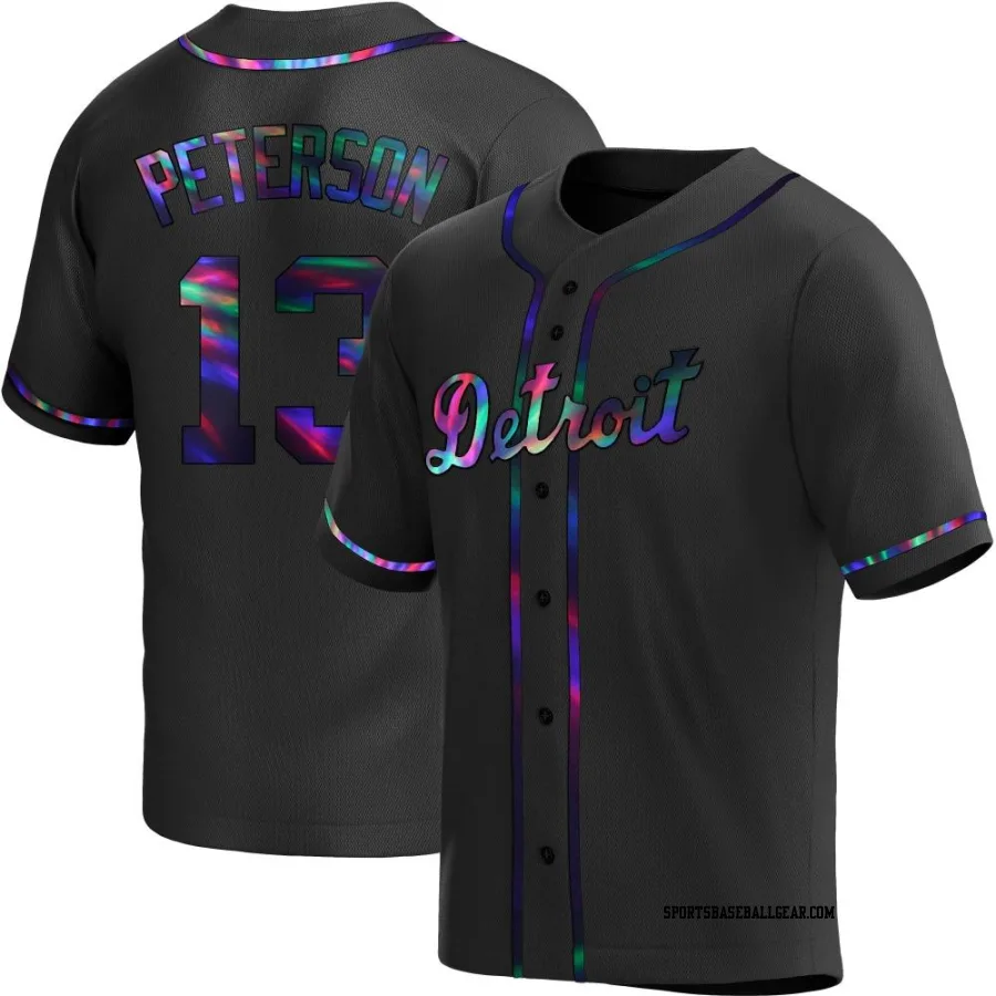 Dustin Peterson Men's Detroit Tigers Black Holographic Replica Alternate Jersey