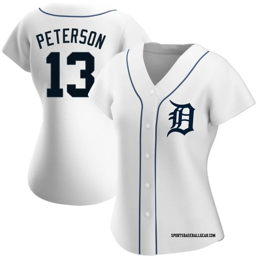 Dustin Peterson Women's Detroit Tigers White Authentic Home Jersey