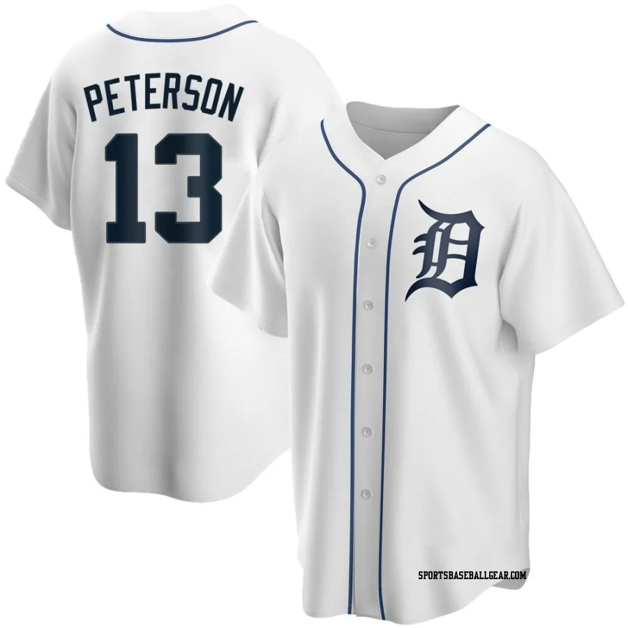 Dustin Peterson Youth Detroit Tigers White Replica Home Jersey