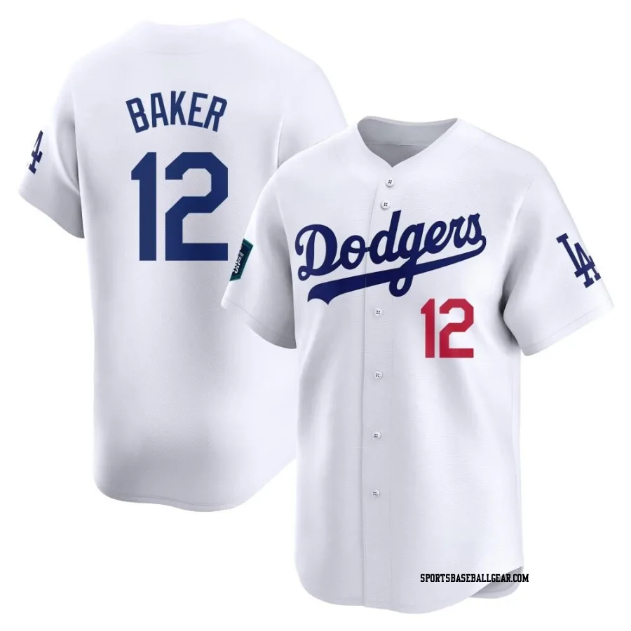 Dusty Baker Men's Los Angeles Dodgers White Limited 2024 World Tour Seoul Series Home Jersey