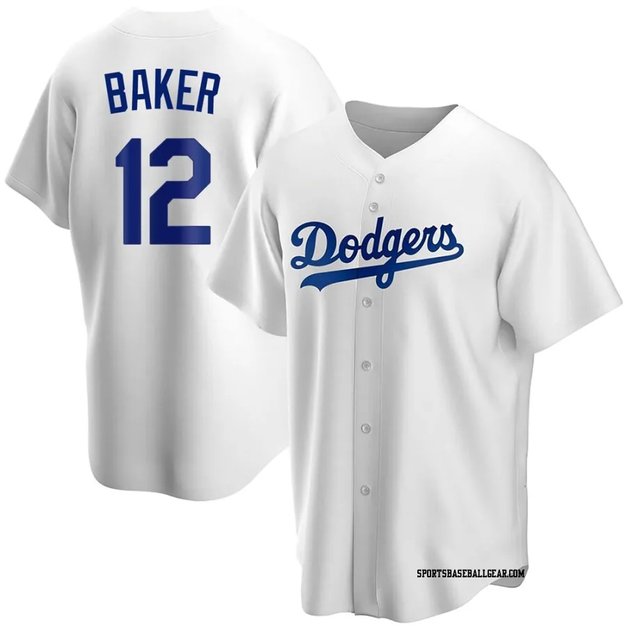 Dusty Baker Youth Los Angeles Dodgers White Replica Home Jersey