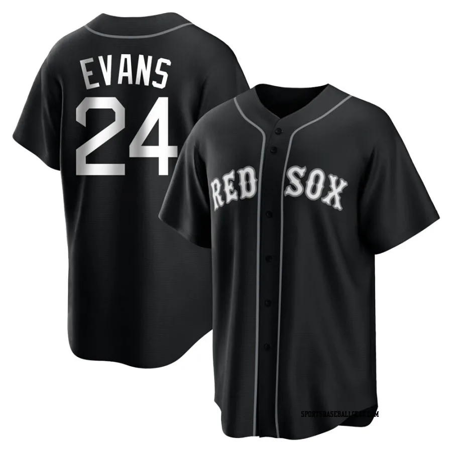 Dwight Evans Men's Boston Red Sox Black/White Replica Jersey