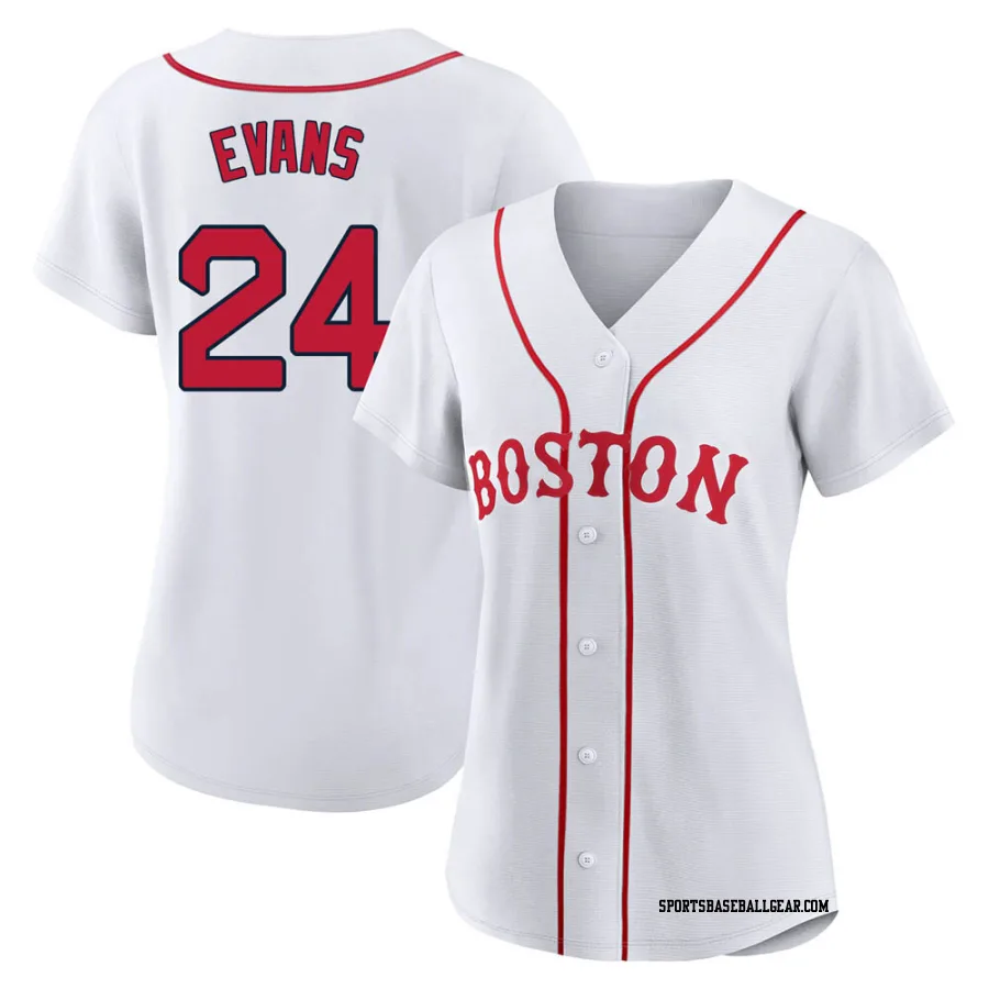 Dwight Evans Women's Boston Red Sox White Replica 2021 Patriots' Day Jersey