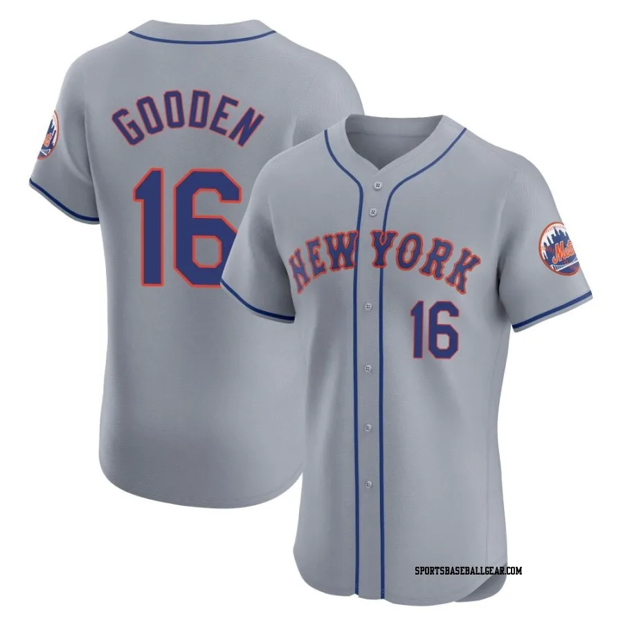 Dwight Gooden Men's New York Mets Gray Elite Road Jersey