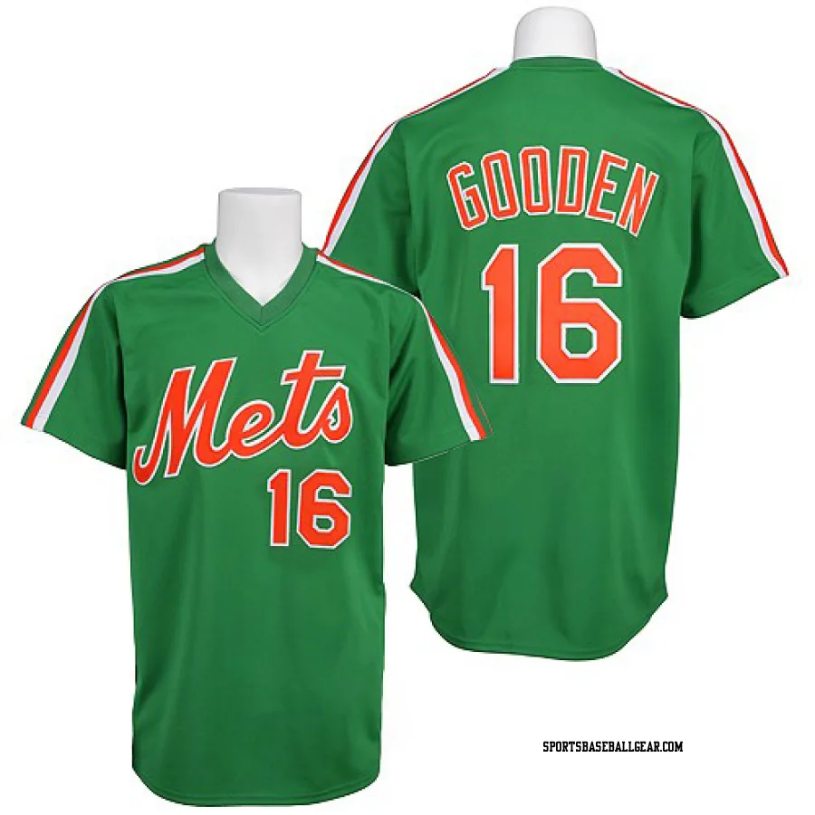 Dwight Gooden Men's New York Mets Green Authentic Throwback Jersey