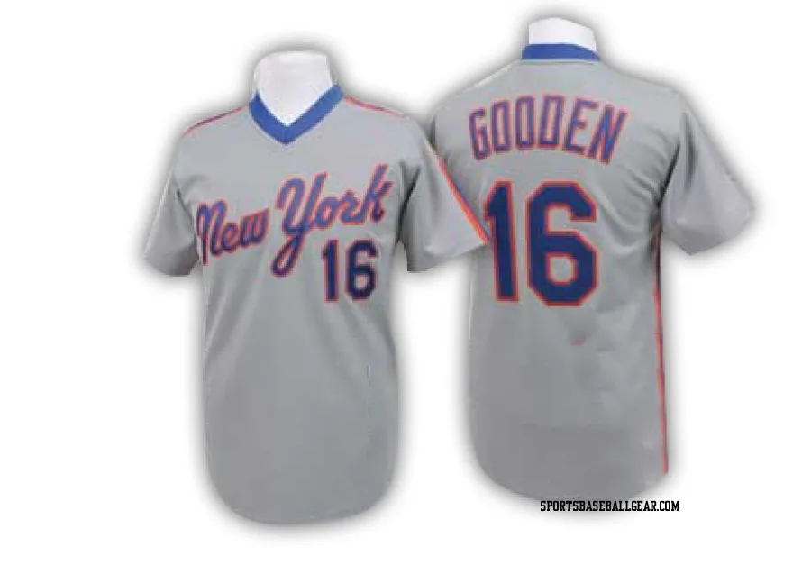 Dwight Gooden Men's New York Mets Grey Authentic Throwback Jersey