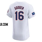 Dwight Gooden Men's New York Mets White Elite Home Patch Jersey