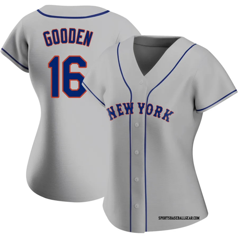 Dwight Gooden Women's New York Mets Gray Replica Road Jersey