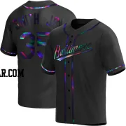 Dwight Smith Jr. Men's Baltimore Orioles Black Holographic Replica Alternate Jersey