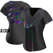 Dwight Smith Jr. Women's Baltimore Orioles Black Holographic Replica Alternate Jersey