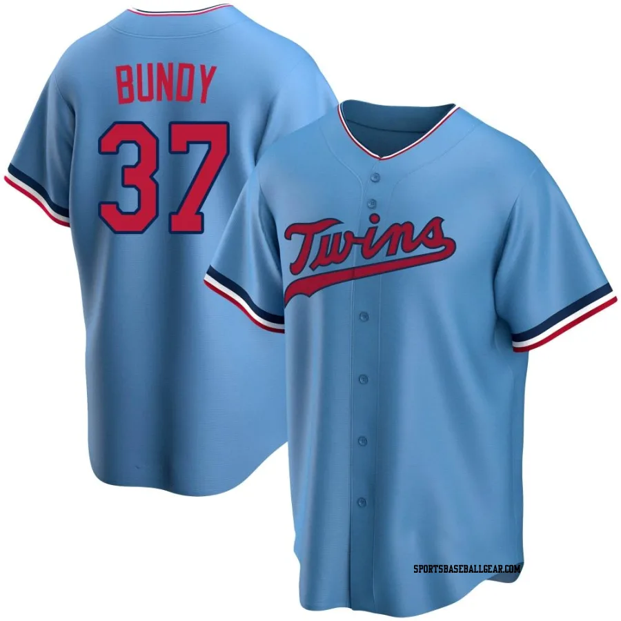 Dylan Bundy Men's Minnesota Twins Light Blue Replica Alternate Jersey