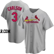 Dylan Carlson Men's St. Louis Cardinals Gray Replica Road Jersey