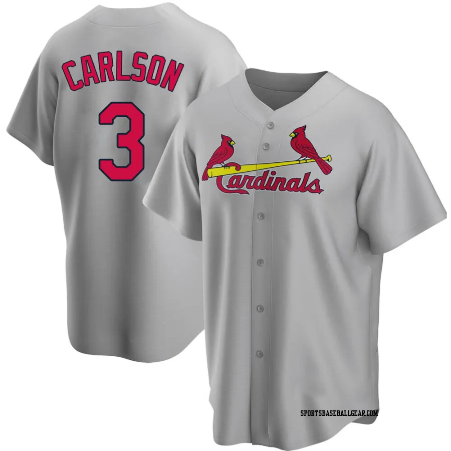 Dylan Carlson Men's St. Louis Cardinals Gray Replica Road Jersey