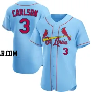 Dylan Carlson Men's St. Louis Cardinals Light Blue Authentic Alternate Jersey