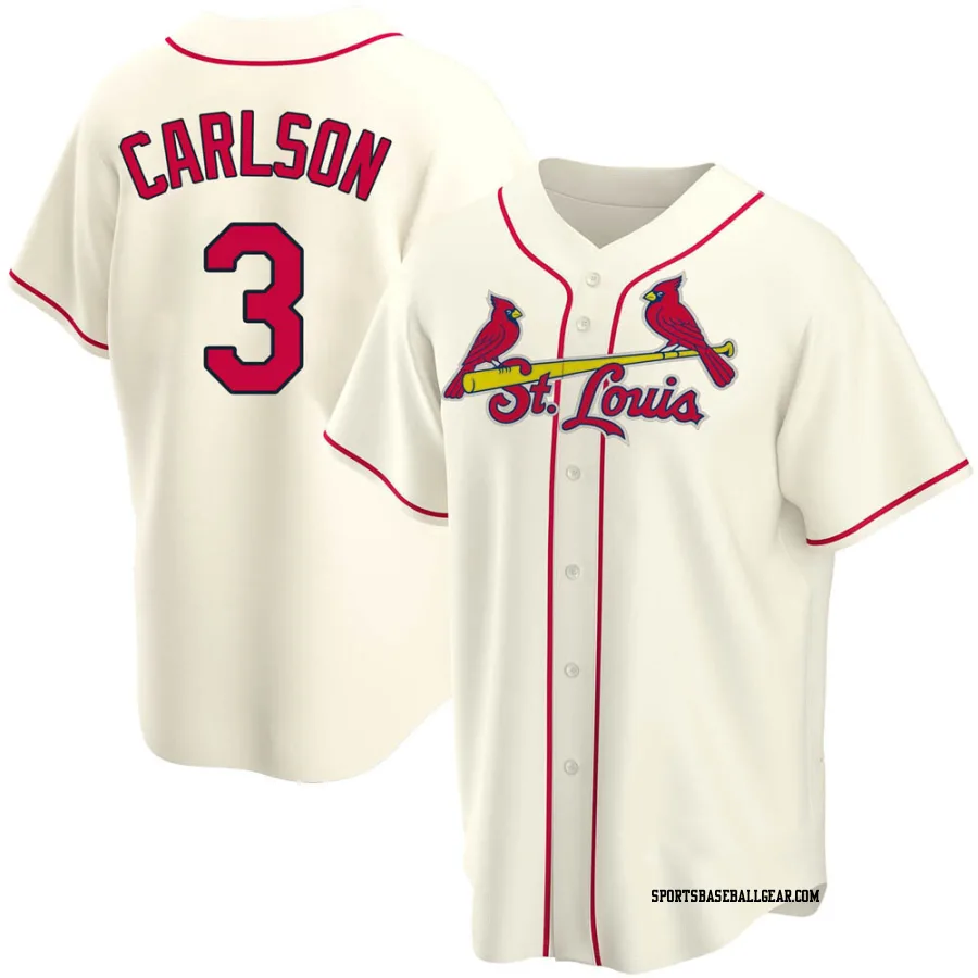 Dylan Carlson Youth St. Louis Cardinals Cream Replica Alternate Jersey