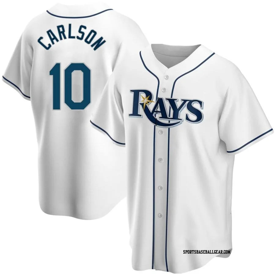 Dylan Carlson Youth Tampa Bay Rays White Replica Home Jersey