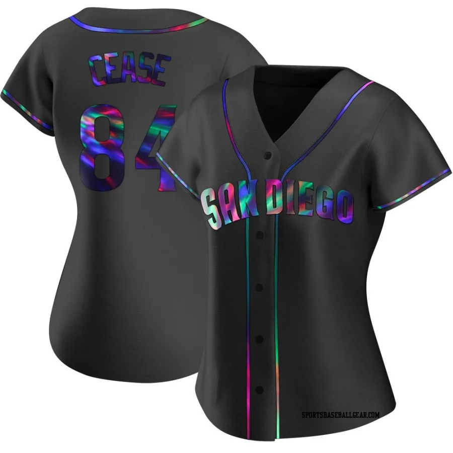 Dylan Cease Women's San Diego Padres Black Holographic Replica Alternate Jersey