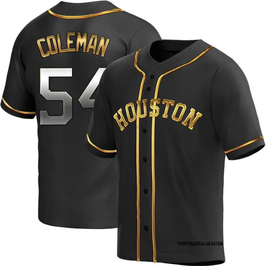 Dylan Coleman Men's Houston Astros Black Golden Replica Alternate Jersey