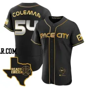 Dylan Coleman Men's Houston Astros Black/Gold Authentic 2023 Space City Ready 2 Reign Flex Base Jersey