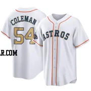 Dylan Coleman Men's Houston Astros Gold Replica White 2023 Collection Jersey