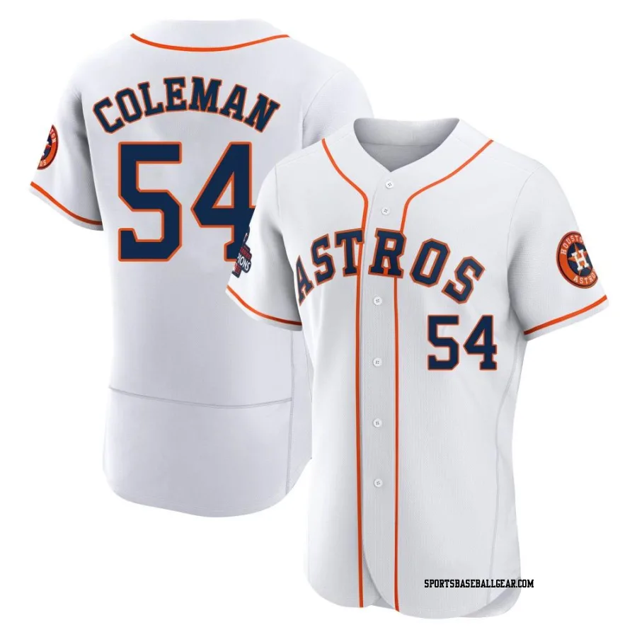 Dylan Coleman Men's Houston Astros White Authentic 2022 World Series Champions Home Jersey