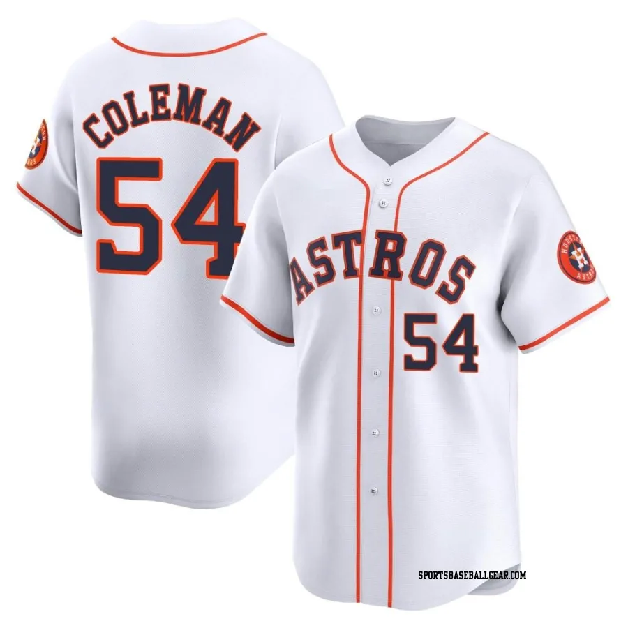 Dylan Coleman Men's Houston Astros White Limited Home Jersey