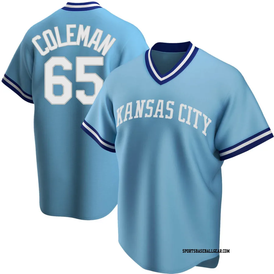 Dylan Coleman Men's Kansas City Royals Light Blue Replica Road Cooperstown Collection Jersey