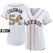 Dylan Coleman Women's Houston Astros Gold Authentic White 2023 Collection Jersey