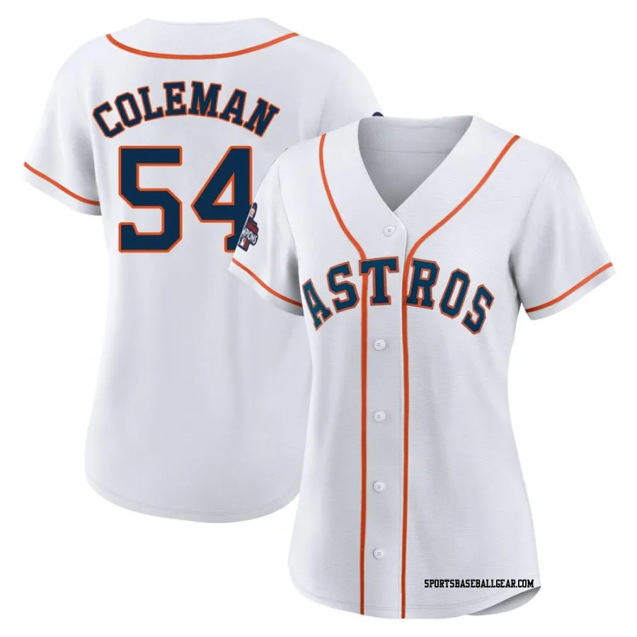 Dylan Coleman Women's Houston Astros White Authentic 2022 World Series Champions Home Jersey