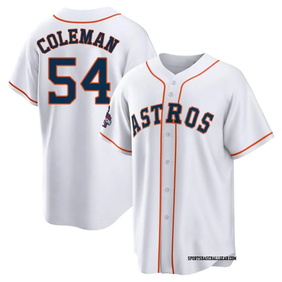 Dylan Coleman Youth Houston Astros White Replica 2022 World Series Champions Home Jersey