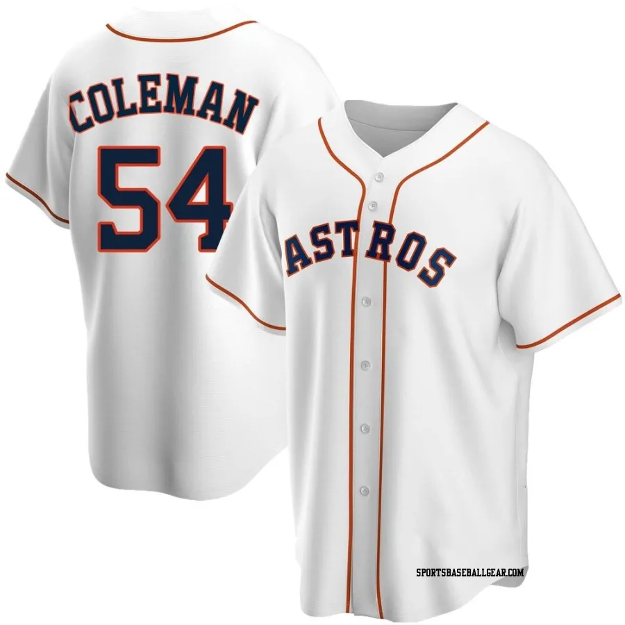 Dylan Coleman Youth Houston Astros White Replica Home Jersey