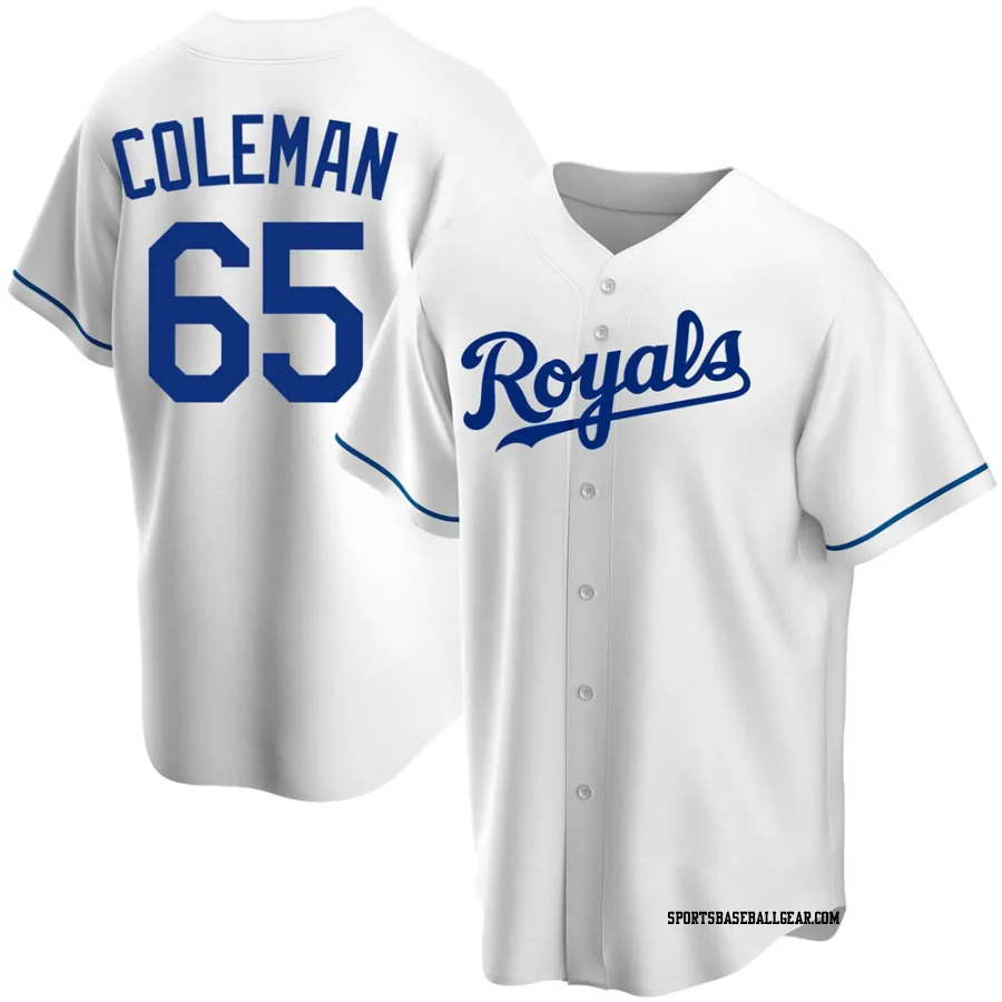 Dylan Coleman Youth Kansas City Royals White Replica Home Jersey