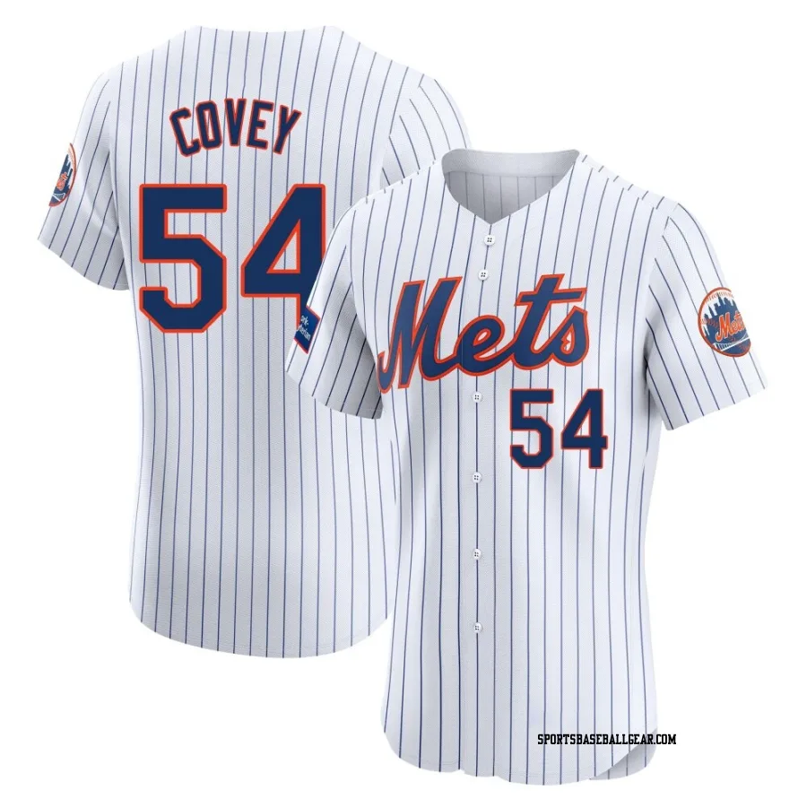 Dylan Covey Men's New York Mets White Elite Home Patch Jersey