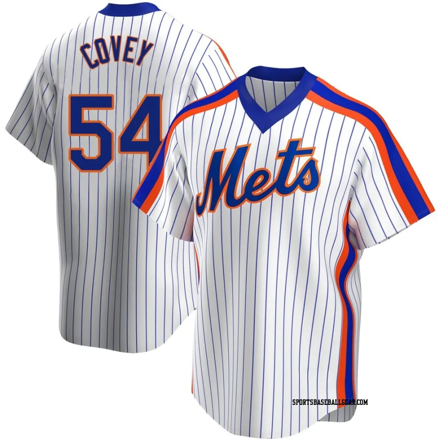 Dylan Covey Men's New York Mets White Replica Home Cooperstown Collection Jersey