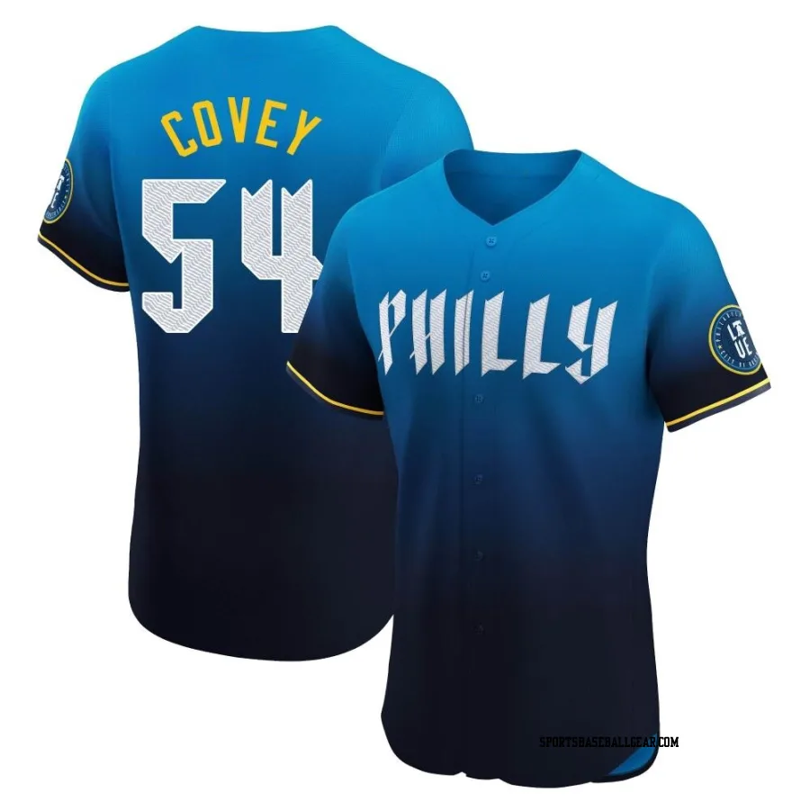 Dylan Covey Men's Philadelphia Phillies Blue Elite 2024 City Connect Jersey