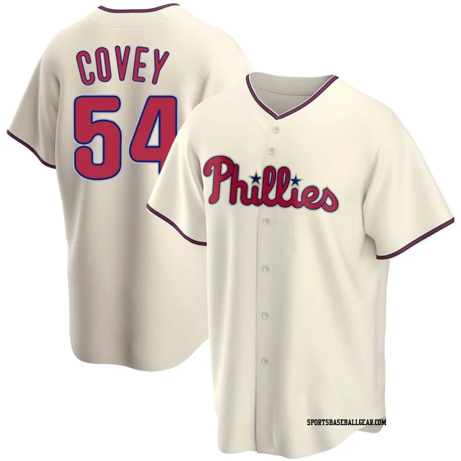 Dylan Covey Men's Philadelphia Phillies Cream Replica Alternate Jersey