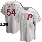 Dylan Covey Men's Philadelphia Phillies White Replica Home Cooperstown Collection Jersey