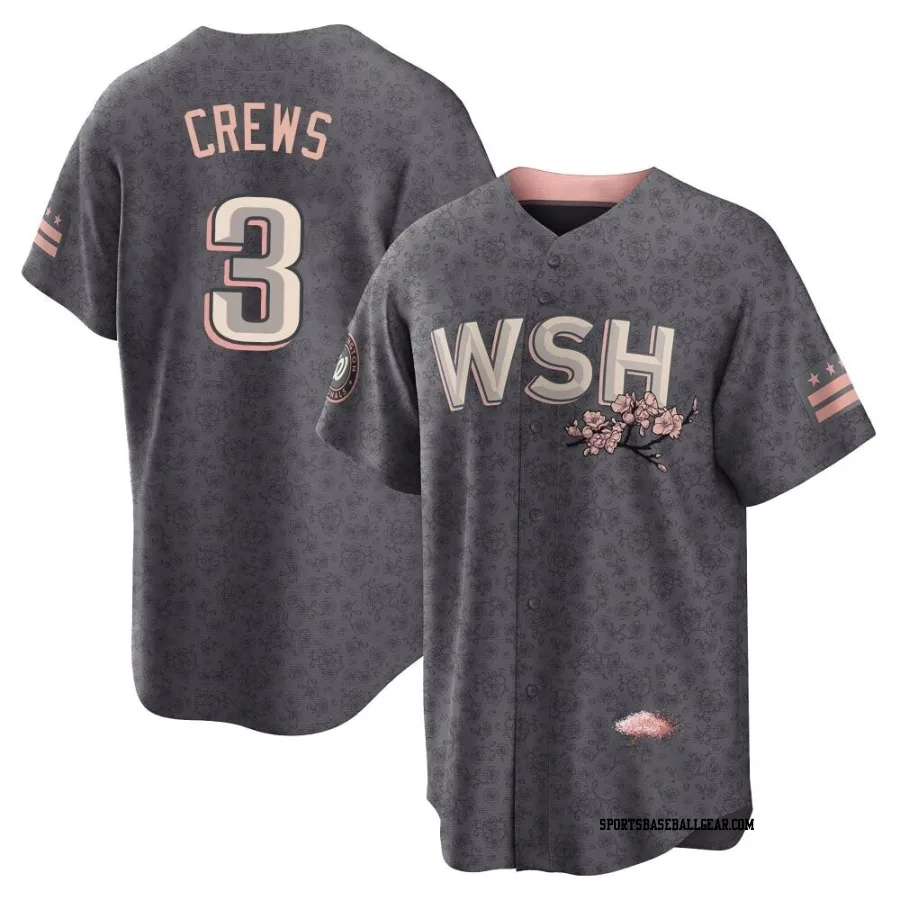 Dylan Crews Youth Washington Nationals Gray Replica 2022 City Connect Jersey