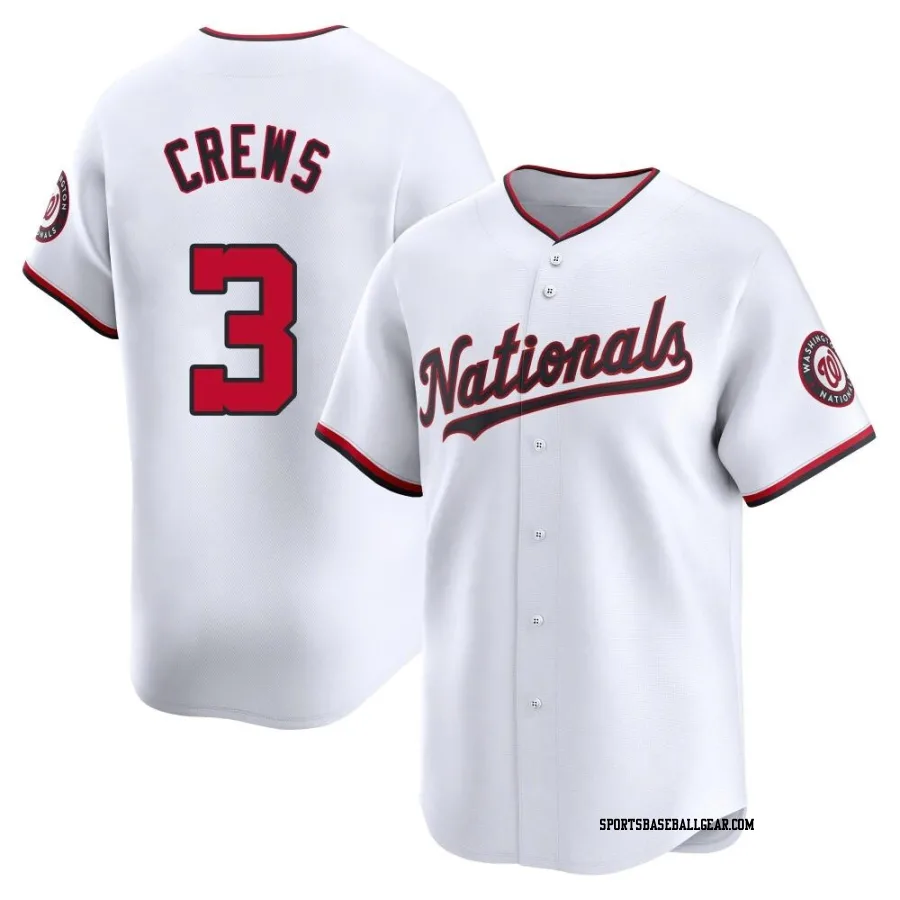 Dylan Crews Youth Washington Nationals White Limited Home Jersey