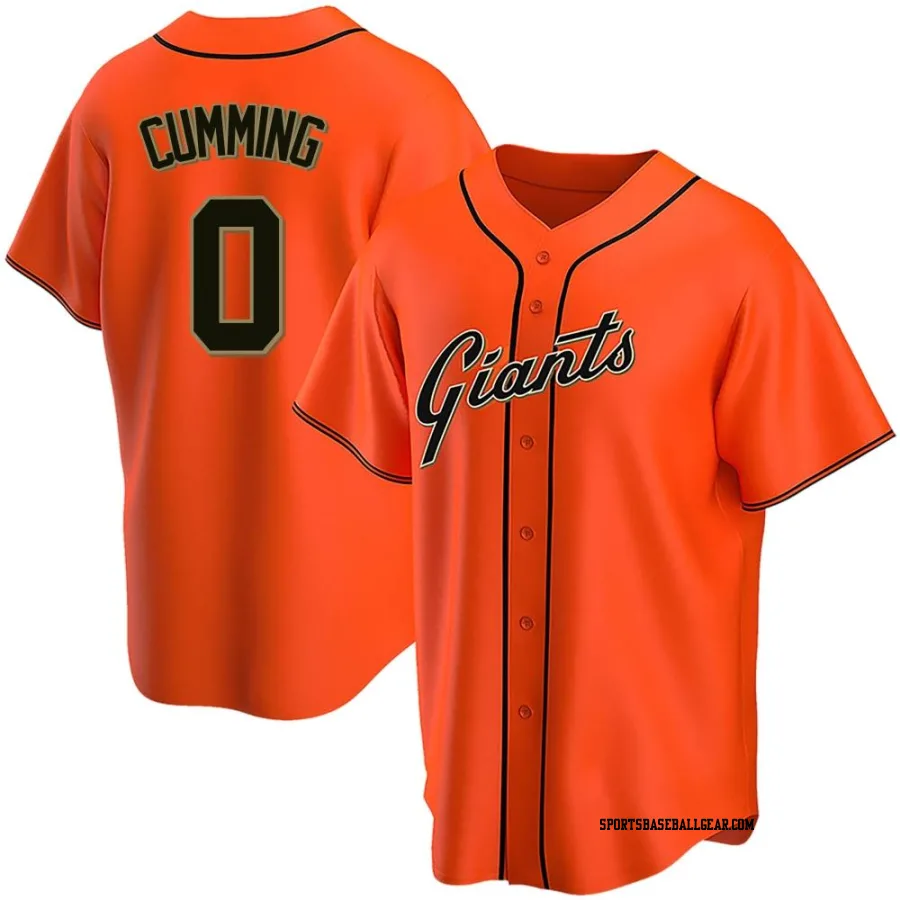 Dylan Cumming Youth San Francisco Giants Orange Replica Alternate Jersey