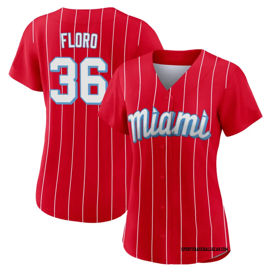 Dylan Floro Women's Miami Marlins Red Replica 2021 City Connect Jersey