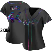 Dylan Floro Women's Washington Nationals Black Holographic Replica Alternate Jersey